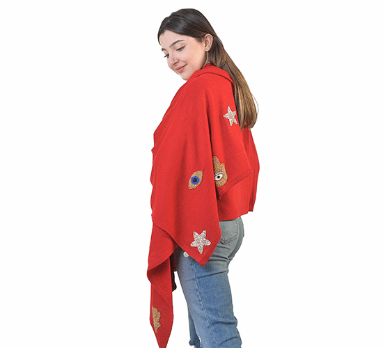 Embroidered Scarf Cashmere