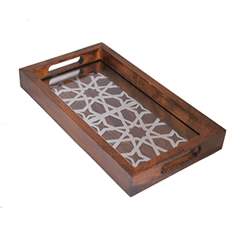 Engraved wooden tray 